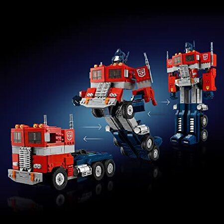レゴ LEGO Icons Optimus Prime 10302 Transformers Figure Set， Collectible Transforming 2-in-1 Robot and Truck Model Building Kit for Adults， Perfect fo_1