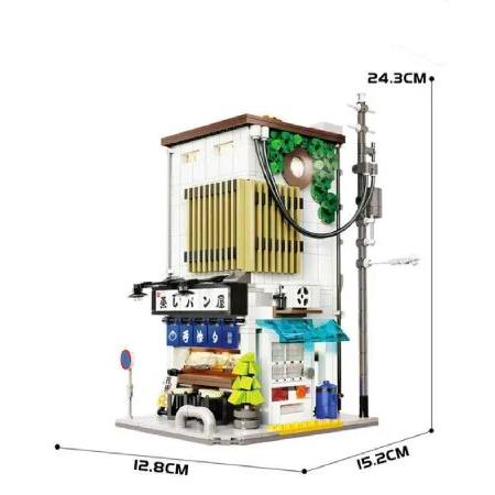ゼネラルジムの日本製蒸しお団子ハウス組み立てセット - 1108ピース 2階建てモジュラーデザイン USB照明 屋外座席＆ディスプレイ - 大手レンガビルブランドに対_2