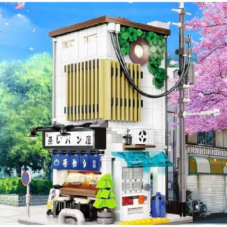 ゼネラルジムの日本製蒸しお団子ハウス組み立てセット - 1108ピース 2階建てモジュラーデザイン USB照明 屋外座席＆ディスプレイ - 大手レンガビルブランドに対_3