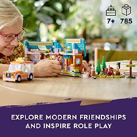 レゴ LEGO Friends Mobile Tiny House 41735， Forest Camping Dollhouse Pretend Play Set with Toy Car to Enjoy The Great Outdoors， Includes Leo ＆ Liann F_1