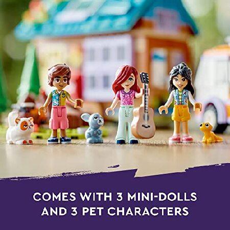 レゴ LEGO Friends Mobile Tiny House 41735， Forest Camping Dollhouse Pretend Play Set with Toy Car to Enjoy The Great Outdoors， Includes Leo ＆ Liann F_3