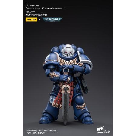BLOOMAGE JOYTOY (北京) TECH ウォーハンマー 40k:ウルトラマリン プリマリス アサルト獣医 インターセザー 1:18スケール アクションフィギュア_3