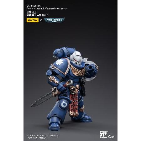 BLOOMAGE JOYTOY (北京) TECH ウォーハンマー 40k:ウルトラマリン プリマリス アサルト獣医 インターセザー 1:18スケール アクションフィギュア_5
