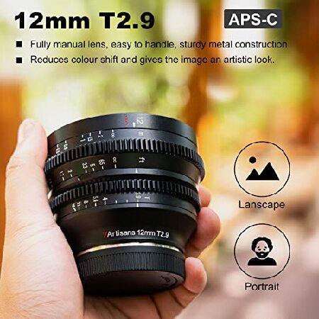 7artisans 12mm T2.9 超広角シネレンズ M43 7Artisans 12mm T2.9 大口径 APS-C 超広角シネレンズ、手動固定焦点低