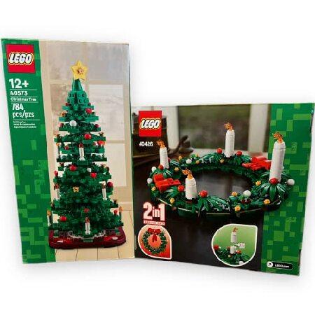 レゴホリデーバンドル、クリスマスツリー(40573)とリース(40426)、2イン1組み立ておもちゃセット、クリスマス(合計1294個)