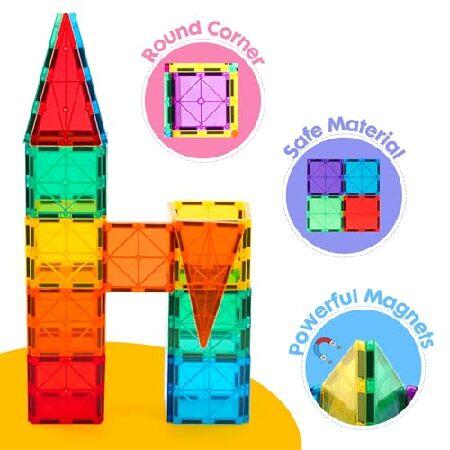 Gemmicc 136PCS マグネットタイル 積み木ブロック 子供用 STEM認可