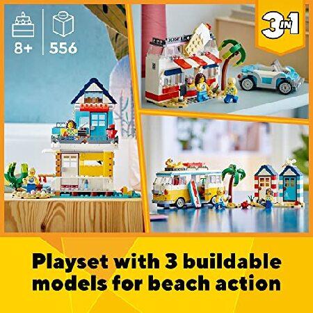 LEGO Creator 3イン1 ビーチキャンパーバンビルディングキット キャンピングカーからアイスクリームショップ、ビーチハウスに変身 サーファーの男の子と女の子へ_1