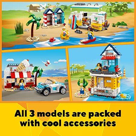 LEGO Creator 3イン1 ビーチキャンパーバンビルディングキット キャンピングカーからアイスクリームショップ、ビーチハウスに変身 サーファーの男の子と女の子へ_3