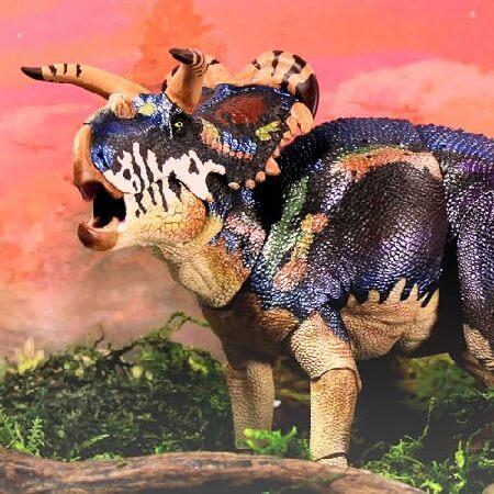中生代の獣:メドゥサケラトプス ロキイ (ファンズチョイス) - 1/18スケール 恐竜 アクションフィギュア -12インチ 関節式 コレクター用ミニチュア、手描き_4
