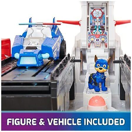 PAW Patrol: The Mighty Movie, Aircraft Carrier HQ, with Chase Action Figure and Mighty Pups Cruiser, Kids Toys for Boys ＆ Girls 3+の画像