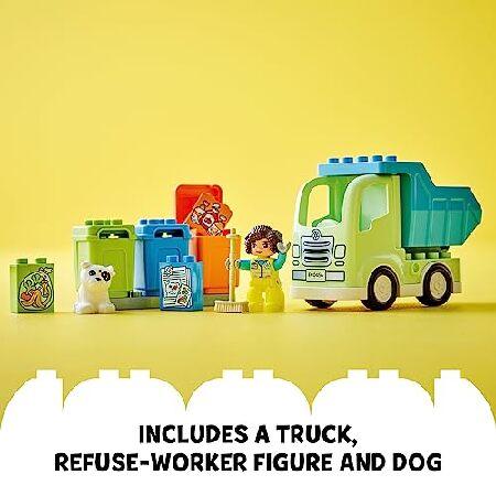 レゴ LEGO DUPLO Town Recycling Truck 10987 Building Toy Set， Learn Through Play with This STEM Creative Birthday Gift for Toddlers， Boys， Girls Ages 2