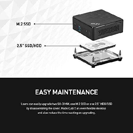 MSI Cubi 5 12M, 0.7L Mini PC, Intel Core i5-1235U, WiFi 6, BT 5.2, Duel LAN, Thunderbolt Type C, Black, Non-OS (12M-015BUS): Cubi 5 (BLK)の画像