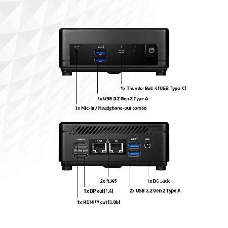 MSI Cubi 5 12M, 0.7L Mini PC, Intel Core i5-1235U, WiFi 6, BT 5.2, Duel LAN, Thunderbolt Type C, Black, Non-OS (12M-015BUS): Cubi 5 (BLK)の画像
