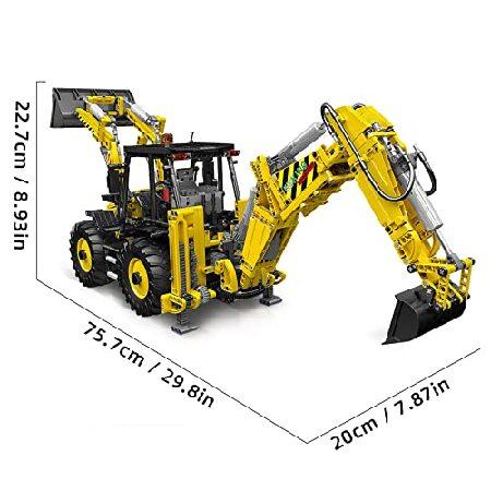 Mould King 17036 掘削機とブルドーザー 2イン1、RCブルドーザー組み立てセット、男の子用、APPリモートコントロールトラック建設車両モデル、モーター付き、子_5
