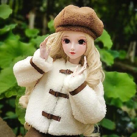 Proudoll 1/3 BJD Doll 60cm 24Inches Ball Jointed SD Dolls Move Joints Action Figures Freya + Beret + Wig + Jacket + Pencil Skirt + Long-Sleeve Shirt +の画像