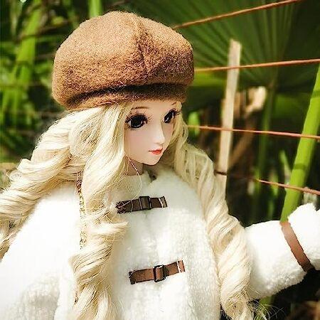 Proudoll 1/3 BJD Doll 60cm 24Inches Ball Jointed SD Dolls Move Joints Action Figures Freya + Beret + Wig + Jacket + Pencil Skirt + Long-Sleeve Shirt +の画像
