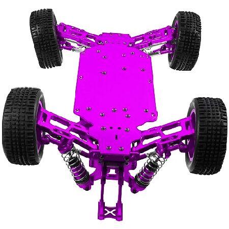 Share Goo メタルRCボディシャーシフレーム 1/14 4WDフレームキット WLtoys 1/14 144010 144001 144002 RCカーアップグレードパーツ (パープル)_2