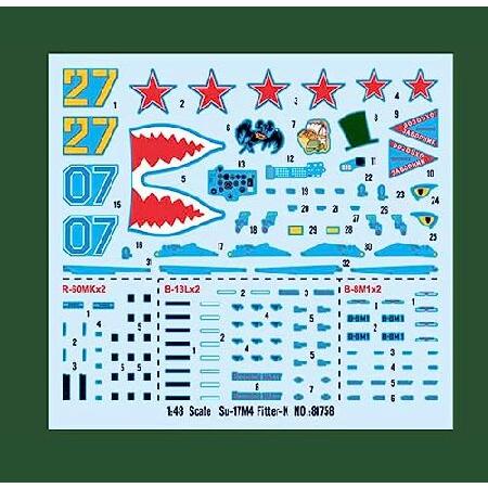 FMOCHANGMDP Fighter 3D Puzzles Plastic Model Kits， 1/48 Scale Su-17M4 Fitter-k Fighter-Bomber Model， Adult Toys and Gift， 15.6 x 11.2Inchs
