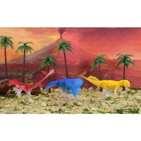 中生代の獣:暗闇で光る恐竜 3個パック - 4インチ ヴェロキラプトル、プロトケラトプス、プシッタコサウルス - 1/18スケール アクションフィギュア コレクション_4