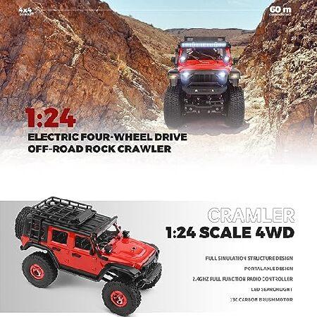HTLNUZD 1/24 RCトラック 2428 4WD 電動RCロッククローラー LEDライト