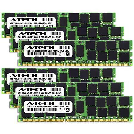 A-Tech 48GB キット (6x8GB) RAM Supermicro Super X8DAL-i, X9DRi-LN4F+ | DDR3 1333MHz PC3L-10600 ECC RDIMM 2Rx4 1.35V 登録サーバーメモリアップグレードの画像