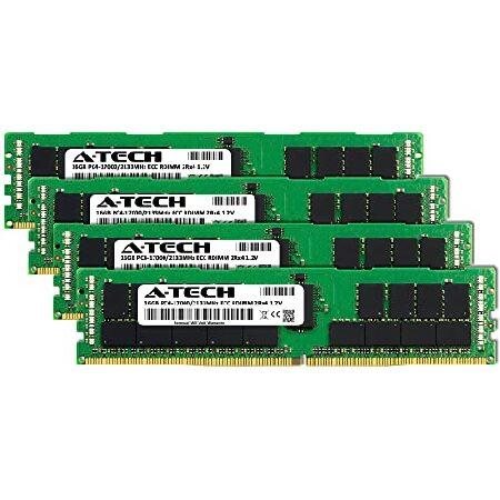 A-Tech 64GB キット (4x16GB) RAM Supermicro SuperServer 1029GQ-TRT 6019U-TN4RT 6029U-E1CRT 6029U-TR25M F619P2-FT F619P3-FT | DDR4 2133MHz PC4-17000 ECC