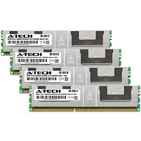 A-Tech 128GB キット (4x32GB) RAM ASUS Tower Server TS700-E7/RS8 TS700-X7/PS4用 | DDR3 1333MHz PC3-10600 ECC LRDIMM 4Rx4 1.35V 負荷低減サーバーメモリア