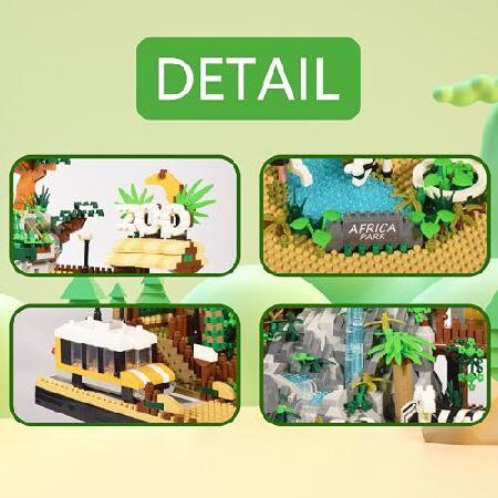 Komvoor 動物園 アーキテクチャ マイクロビルディングブロックセット - 4800ピース アニマルパーク ミニブリック モデルキット おもちゃ プレゼント 大人と子供_3
