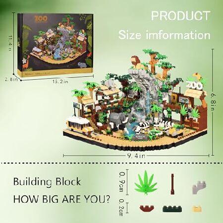 Komvoor 動物園 アーキテクチャ マイクロビルディングブロックセット - 4800ピース アニマルパーク ミニブリック モデルキット おもちゃ プレゼント 大人と子供_4