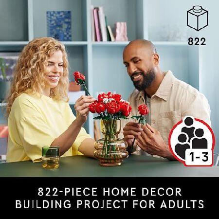 レゴ LEGO Botanicals バラの花束 造花 - フェイクレッドローズ 組み立てセット 大人用 対象年齢18歳以上 女性と男性への記念日のギフト - テーブルディスプレイ
