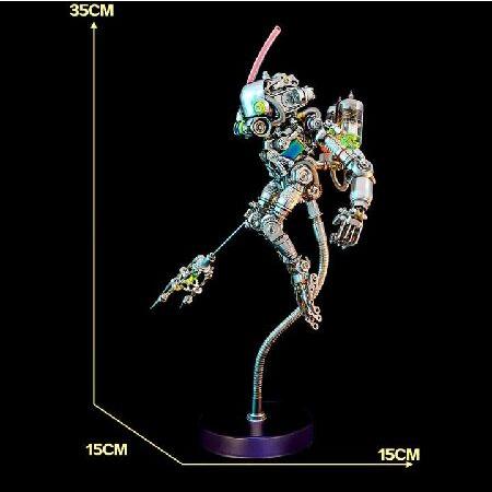 Metalkitor 3Dメタルパズル 大人用 ダイビング猿モデルキット ジグソーパズル - サイバーパンク DIY オーナメント - 組み立て工芸品 頭の体操 - 部屋の装飾とギ_3