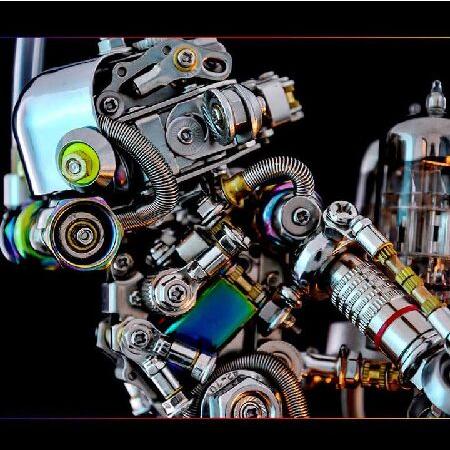 Metalkitor 3Dメタルパズル 大人用 ダイビング猿モデルキット ジグソーパズル - サイバーパンク DIY オーナメント - 組み立て工芸品 頭の体操 - 部屋の装飾とギ_5