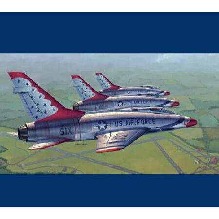 FMOCHANGMDP Fighter 3D Puzzles Plastic Model Kits， 1/48 Scale F-100D in Thunderbirds Livery Model， Adult Toys and Gift， 13.5 x 9.7Inchs_5