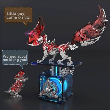 Metalkitor 3Dメタルパズル 大人用 調節可能なビッグフォックスモデルキット スチームパンク DIYオーナメント 組み立てクラフト 頭の体操に最適 お部屋の装飾や_3