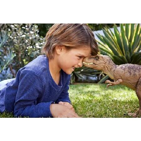 Mattel Jurassic World T. rex Dinosaur Toy with Sound ＆ Movement, All-Out Attack Tyrannosaurus Rex Action Figure with Rampage Attack, Plus Digital Pla_1