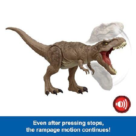 Mattel Jurassic World T. rex Dinosaur Toy with Sound ＆ Movement, All-Out Attack Tyrannosaurus Rex Action Figure with Rampage Attack, Plus Digital Pla_4