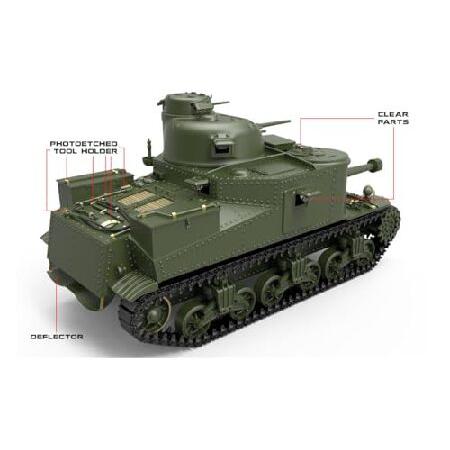 FMOCHANGMDP Tank 3D Puzzles Plastic Model Kits， 1/35 Scale US M3A5 Medium Tank Model， Adult Toys and Gift，6.5 x 3Inchs_2