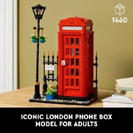 レゴ LEGO Ideas Red London Telephone Box Model for Adults， London Phone Booth and Cell Phone Holder for Build and Display， Creative Gift Idea for Trav_1