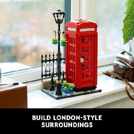 レゴ LEGO Ideas Red London Telephone Box Model for Adults， London Phone Booth and Cell Phone Holder for Build and Display， Creative Gift Idea for Trav_4
