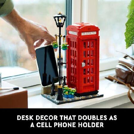 レゴ LEGO Ideas Red London Telephone Box Model for Adults， London Phone Booth and Cell Phone Holder for Build and Display， Creative Gift Idea for Trav_5