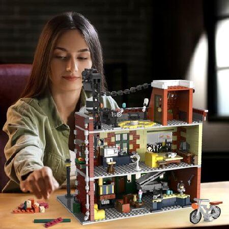 INSOON コーヒーハウスビルディングセット LEDライト付き 1589個 シティカフェショップ ビルディングブロックおもちゃ ステージ街灯付き 建築建設モデル 大人 テ_5