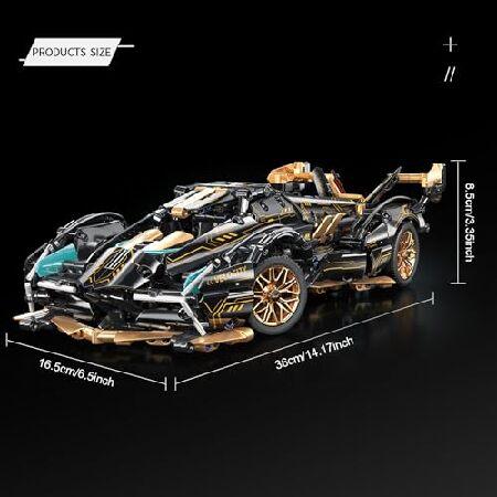 PinkBee スポーツカー ビルディングブロックセット 大人用 レースカー LEDライト付き コレクター収集品 1:14 モデルスケール エンジニアリングトイ 男性 ティーの画像