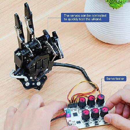 Hiwonder 人造人間お手手 5本指受け支える 二次発展のみ 動くこと バイオニックロボット 力学的腕 お手手 DIY 人造人間 (押し手)