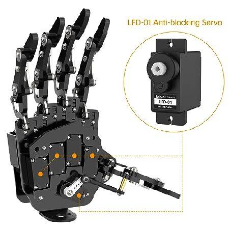 Hiwonder 人造人間お手手 5本指受け支える 二次発展のみ 動くこと バイオニックロボット 力学的腕 お手手 DIY 人造人間 (押し手)