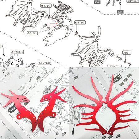 Metalkitor 3D Metal Puzzles for Adults， Magical Pterosaur Model Kit - Dragon DIY Ornament - Assembly Jigsaw Crafts Brain Teaser - Perfect Room Decor a_3