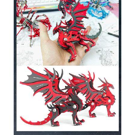 Metalkitor 3D Metal Puzzles for Adults， Magical Pterosaur Model Kit - Dragon DIY Ornament - Assembly Jigsaw Crafts Brain Teaser - Perfect Room Decor a_4