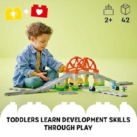 レゴ LEGO DUPLO Town Train Bridge and Tracks Expansion Set - 10 Extra Pieces of Train Tracks - Preschool and Toddler Train Set， Ages 2+ - Building Toy_1