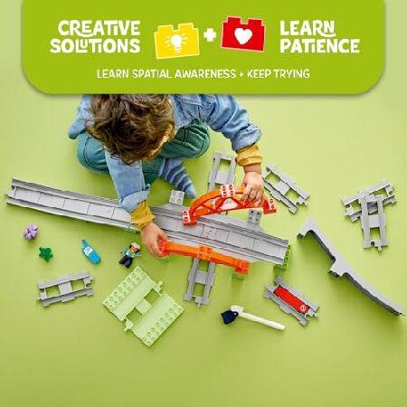 レゴ LEGO DUPLO Town Train Bridge and Tracks Expansion Set - 10 Extra Pieces of Train Tracks - Preschool and Toddler Train Set， Ages 2+ - Building Toy_2