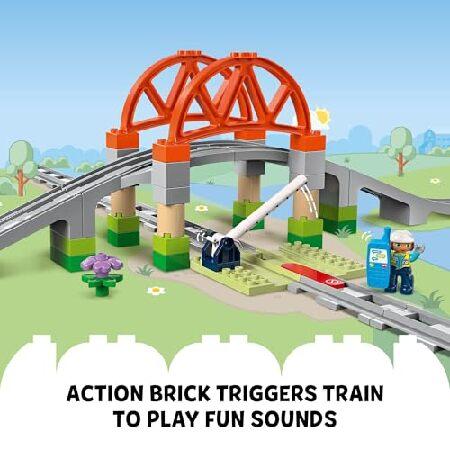 レゴ LEGO DUPLO Town Train Bridge and Tracks Expansion Set - 10 Extra Pieces of Train Tracks - Preschool and Toddler Train Set， Ages 2+ - Building Toy_5