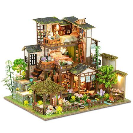 Foyucool DIYミニチュアドールハウスキット、家具付き木製小さなドール